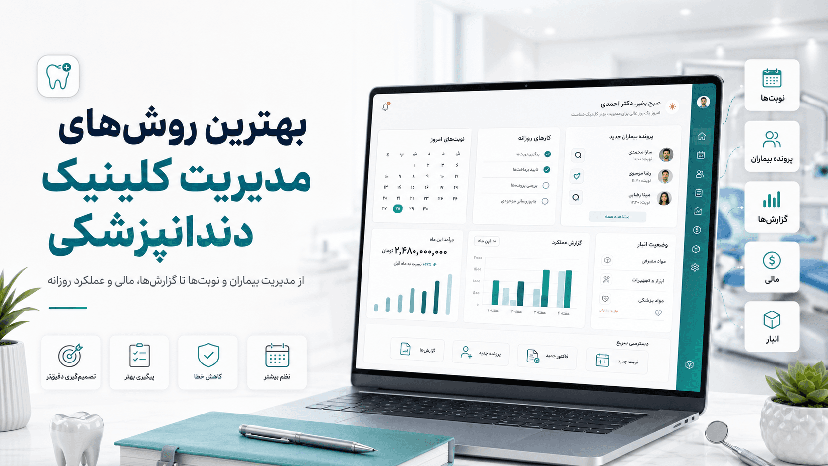 Clinio - Clinic main dashboard