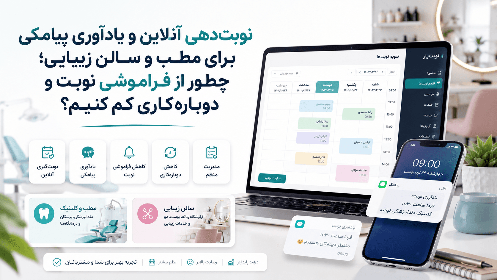 Clinio - appointments dashboard view
